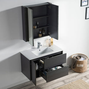 Blossom 016 36 16 C Valencia 36 Inch Vanity with Ceramic Sink - Silver Grey