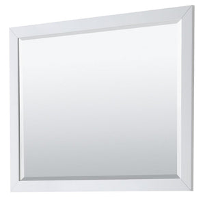 Wyndham Collection WCV252548SWGC2UNSM46 Daria 48 Inch Single Bathroom Vanity in White, Light-Vein Carrara Cultured Marble Countertop, Undermount Square Sink, 46 Inch Mirror, Brushed Gold Trim