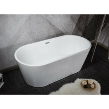 Load image into Gallery viewer, Lexora LD900363A1C0000 Melina 63&quot; Free Standing Acrylic Bathtub w/ Chrome Drain