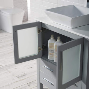 Blossom 001 30 15 V Sydney 30 Inch Vanity with Ceramic Vessel Sink - Metal Grey