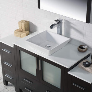 Blossom 001 60S2 02 V Sydney 60 Inch Vanity with Ceramic Vessel Sink - Espresso