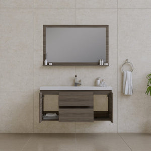 Alya Bath AB-MOF48-G Paterno 48 inch Modern Wall Mounted Bathroom Vanity, Gray