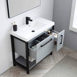 Blossom 022 36 15 A Riga 36 Inch Vanity with Acrylic Sink - Metal Gray