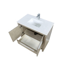 Load image into Gallery viewer, Lexora LLF36SKSOS000FCH Lafarre 36&quot; Rustic Acacia Bathroom Vanity, White Quartz Top, White Square Sink, and Monte Chrome Faucet Set