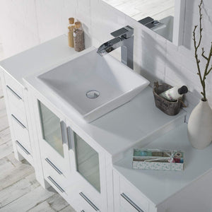 Blossom 001 54 01 V M Sydney 54 Inch Vanity with Ceramic Vessel Sink & Mirror - White