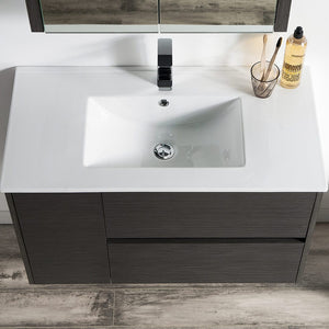 Blossom 016 36 16 C MC Valencia 36 Inch Vanity with Ceramic Sink & Medicine Cabinet - Silver Grey