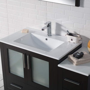 Blossom 001 42S 02 C M Sydney 42 Inch Vanity with Ceramic Sink & Mirror & Side Cabinet - Espresso