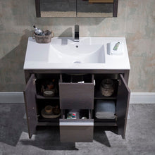 Load image into Gallery viewer, Blossom 014 36 16 C MC Milan 36 Inch Vanity with Ceramic Sink &amp; Mirrored Medicine Cabinet - Silver Grey