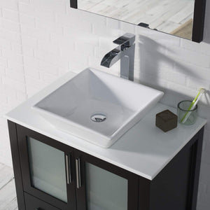 Blossom 001 30 02 V M Sydney 30 Inch Vanity with Ceramic Vessel Sink & Mirror - Espresso