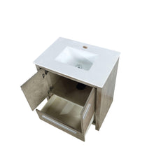 Load image into Gallery viewer, Lexora LLF30SKSOS000 Lafarre 30&quot; Rustic Acacia Bathroom Vanity, White Quartz Top, and White Square Sink