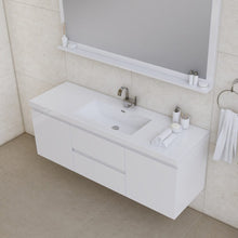 Load image into Gallery viewer, Alya Bath AB-MOF60S-W Paterno 60 inch Single Modern Wall Mounted Bathroom Vanity, White