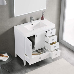 Blossom 023 36 01 A Lyon 36 Inch Vanity with Acrylic Sink - White