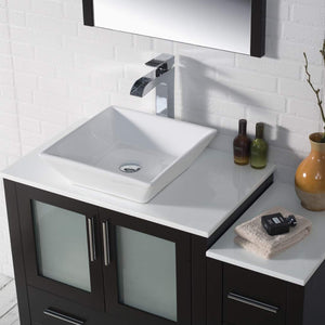 Blossom 001 42S 02 V Sydney 42 Inch Vanity with Ceramic Vessel Sink & Side Cabinet - Espresso