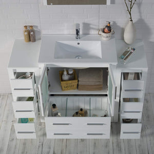 Blossom 001 54 01 C M Sydney 54 Inch Vanity with Ceramic Sink & Mirror - White