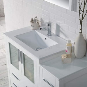 Blossom 001 42S 01 C Sydney 42 Inch Vanity with Ceramic Sink & Side Cabinet - White