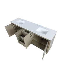 Load image into Gallery viewer, Lexora LLF80DKSOD000 Lafarre 80&quot; Rustic Acacia Double Bathroom Vanity, White Quartz Top, and White Square Sinks