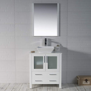 Blossom 001 30 01 V Sydney 30 Inch Vanity with Ceramic Vessel Sink - White