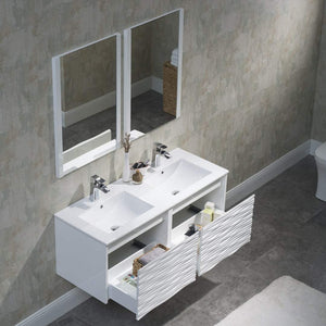 Blossom 008 48 01D C Paris 48 Inch Vanity with Ceramic Double Sinks - White