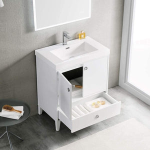 Blossom 023 30 01 A Lyon 30 Inch Vanity with Acrylic Sink - White