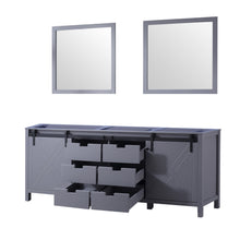 Load image into Gallery viewer, Lexora LM342284DB00M34 Marsyas 84&quot; Dark Grey Double Vanity, no Top and 34&quot; Mirrors