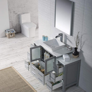 Blossom 001 54 15 V M Sydney 54 Inch Vanity with Ceramic Vessel Sink & Mirror - Metal Gray