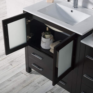 Blossom 001 42S 02 C M Sydney 42 Inch Vanity with Ceramic Sink & Mirror & Side Cabinet - Espresso