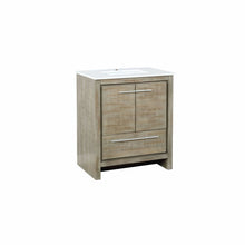 Load image into Gallery viewer, Lexora LLF30SKSOS000 Lafarre 30&quot; Rustic Acacia Bathroom Vanity, White Quartz Top, and White Square Sink