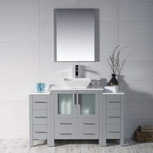 Load image into Gallery viewer, Blossom 001 54 15 V Sydney 54 Inch Vanity with Ceramic Vessel Sink - Metal Gray