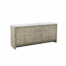 Load image into Gallery viewer, Lexora LLF80DKSOD000 Lafarre 80&quot; Rustic Acacia Double Bathroom Vanity, White Quartz Top, and White Square Sinks