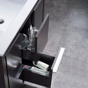 Blossom 014 36 16 C MC Milan 36 Inch Vanity with Ceramic Sink & Mirrored Medicine Cabinet - Silver Grey