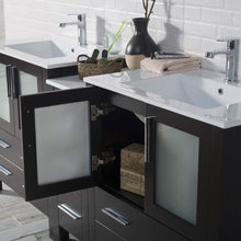 Load image into Gallery viewer, Blossom 001 72 02 C M Sydney 72 Inch Vanity with Ceramic Double Sinks &amp; Mirrors - Espresso