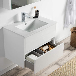 Blossom 016 30 01 C MC Valencia 30 Inch Vanity with Ceramic Sink & Medicine Cabinet - White