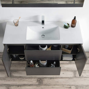 Blossom 016 48 16S C Valencia 48 Inch Single Vanity with Ceramic Sink - Silver Grey