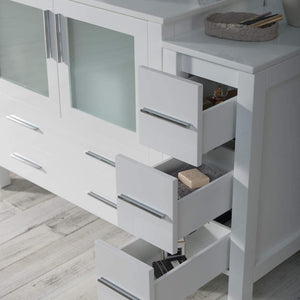 Blossom 001 60S2 01 V M Sydney 60 Inch Vanity with Ceramic Vessel Sink & Mirror - White
