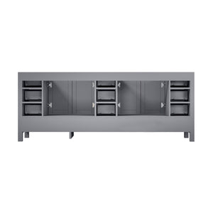 Lexora LJ342284DD00M34 Jacques 84" Distressed Grey Double Vanity, no Top and 34" Mirrors