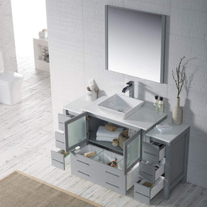 Blossom 001 60S2 15 V Sydney 60 Inch Vanity with Ceramic Vessel Sink - Metal Gray