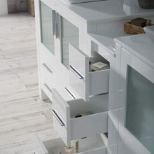 Load image into Gallery viewer, Blossom 001 84S1 01 V M Sydney 84 Inch Vanity with Ceramic Double Vessel Sinks &amp; Mirrors - White