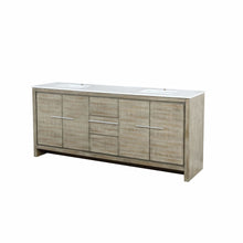 Load image into Gallery viewer, Lexora LLF80DKSOD000 Lafarre 80&quot; Rustic Acacia Double Bathroom Vanity, White Quartz Top, and White Square Sinks