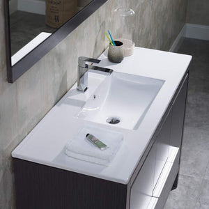 Blossom 014 48 16S C M Milan 48 Inch Vanity with Ceramic Single Sink & Mirror - Silver Grey