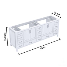 Load image into Gallery viewer, Lexora LJ342284DA00000 Jacques 84&quot; White Vanity Cabinet Only