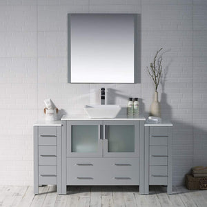 Blossom 001 60S2 15 V Sydney 60 Inch Vanity with Ceramic Vessel Sink - Metal Gray