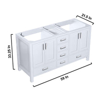 Load image into Gallery viewer, Lexora LJ342260DA00000 Jacques 60&quot; White Vanity Cabinet Only