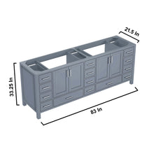 Load image into Gallery viewer, Lexora LJ342284DB00000 Jacques 84&quot; Dark Grey Vanity Cabinet Only