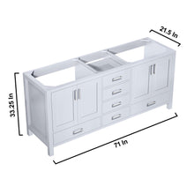 Load image into Gallery viewer, Lexora LJ342272DA00000 Jacques 72&quot; White Vanity Cabinet Only