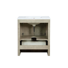 Load image into Gallery viewer, Lexora LLF30SKSOS000 Lafarre 30&quot; Rustic Acacia Bathroom Vanity, White Quartz Top, and White Square Sink