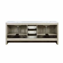 Load image into Gallery viewer, Lexora LLF80DKSOD000 Lafarre 80&quot; Rustic Acacia Double Bathroom Vanity, White Quartz Top, and White Square Sinks