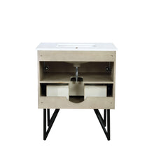 Load image into Gallery viewer, Lexora LLC30SKSOS000 Lancy 30&quot; Rustic Acacia Bathroom Vanity, White Quartz Top, and White Square Sink