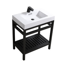 Load image into Gallery viewer, Kubebath AC30-BK Cisco 30&quot; Stainless Steel Console with Acrylic Sink - Matt Black