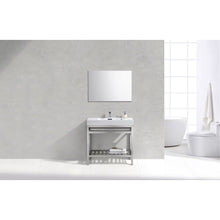 Load image into Gallery viewer, Kubebath AC36 Cisco 36&quot; Stainless Steel Console with Acrylic Sink - Chrome