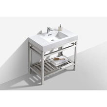 Load image into Gallery viewer, Kubebath AC36 Cisco 36&quot; Stainless Steel Console with Acrylic Sink - Chrome